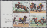 !a! USA Sc# 2756-2759 MNH BLOCK W/ Left Margins & Copyright Symbol - Sporting Horses - Nuovi