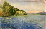 SPIEZ -  MARINE  -  AQUARELLE REALISE DIRECTEMENT SUR LA CARTE - ORIGINAL 1917 - SIGNEE PRADINES  -  TRES BEAU - Aquarelles