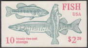 !a! USA Sc# 2209a MNH BOOKLET(10) - Fish - 3. 1981-...