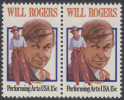 !a! USA Sc# 1801 MNH Horiz.PAIR - Will Rogers - Unused Stamps