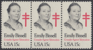 !a! USA Sc# 1823 MNH Horiz.STRIP(3) - Emily Bissell - Unused Stamps