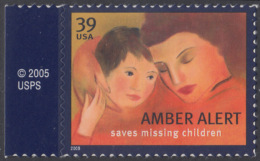 !a! USA Sc# 4031 MNH SINGLE W/ Left Margin & Copyright Symbol - Amber Alert - Nuovi