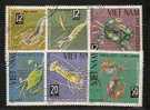 FAUNA - CRUSTACEANS - VIET NAM 1965 - USED SET Yvert # 442/7 - Schalentiere