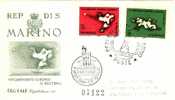 SAN MARINO FDC 1964 CAMPIONATI EUROPEI DI BASEBALL. VIAGGIATA - Baseball