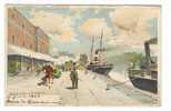 "LA BELGIQUE PITTORESQUE" / BRUXELLES / L'ENTREPÔT / Aquarelle De F. RANOT  ( Cpa Précurseur, D´avant 1904 ) - Transport (sea) - Harbour