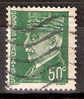 Timbre France Y&T N° 508 (1) Obl.  Type Pétain (Houriez).  50 C. Vert. Cote 0,15 € - 1941-42 Pétain