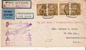 Ch-AP020/   Macao. First Flight To  Honolulu,  Hawaii 28. 4. 37 With Alegorie/Sailing Boat - Covers & Documents