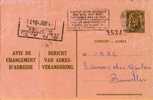 A00007 - Entier Postal - Changement D´adresse N°6 FN  De 1938 - Bericht Van Adresverandering - Adreswijziging
