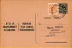 A00007 - Entier Postal - Changement D´adresse N°10 FN De 1958 - Bericht Van Adresverandering - Courrier D´assurance - Adreswijziging