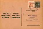 A00007 - Entier Postal - Changement D´adresse N°10 FN De 1958 - Bericht Van Adresverandering - Courrier D´assurance - Avis Changement Adresse
