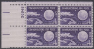 !a! USA Sc# 1173 MNH PLATEBLOCK (UL/26848/a) - Echo I Communications For Peace - Nuevos