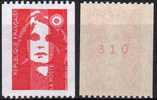 ROULETTE Avec N° ROUGE:  "M. Du BICENTENAIRE" N° 2819a - Sans Valeur Rouge. - Coil Stamps