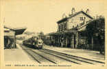 78 - YVELYNES - GARE De MEULAN HARDRICOURT - CHEMIN De FER - TRAIN - BEAU PLAN De LOCOMOTIVE à VAPEUR - Meulan