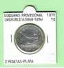 GOBIERNO PROVISIONAL 2 PESETAS  PLATA 1870 #70 MBC   DL-789 - Other & Unclassified