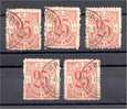 MOROCCO - MARRAKECH 1891, 25 CENTIMOS 5 STAMPS ALL USED, F/VF - Lokalausgaben