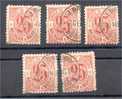 MOROCCO - MARRAKECH 1891, 25 CENTIMOS 5 STAMPS ALL USED, F/VF - Locals & Carriers