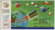 Swan Goose Bird,globe Map,China 2002 Wuning Post Saving Credit Union Advertising Pre-stamped Card - Geese