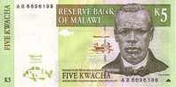 MALAWI   5 Kwacha  Daté Du 01-07-1997   Pick 36     ***** QUALITE  XF ***** - Malawi