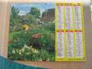 CALENDRIER ALMANACH DES  P.T.T. 1992 CHIEN / JARDIN FLEURI - Groot Formaat: 1991-00