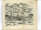 - BATEAU A VOILE . TROIS MATS . DESSIN A L´ENCRE DE CHINE ANNOTE EN BAS - Arte