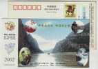Monkey,Mapple,Waterfall,C   Hina  2002 Jiyuan Post Office Travel Service Advertising Postal Stationery Card - Affen