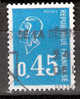 Timbre France Y&T N°1663 (01) Obl.  Marianne De Béquet.  0 F.45 Bleu. Cote 0,15 € - 1971-1976 Marianne De Béquet
