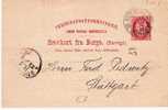 N035/ Posthorn Ganzsache, 10 Öre (P34 I) Nach Stuttgart, Deutschland 1894 - Interi Postali