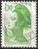 Timbre France Y&T N°2318 (01) Obl. Liberté De Gandon. 1 F. 70. Vert. Cote 0.15 € - 1982-1990 Liberty Of Gandon