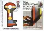 ONU UNO NEW YORK FDC Premier Jour Poste 308 & 309 Nouvel Ordre économique + Clef Drapeau Flag Key - Tarjetas – Máxima
