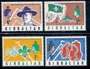 Gibraltar 1968 Scout, Lord Baden Powell, Map, Symbolic Tent, Badge 4V MNH # 1807 - Altri & Non Classificati