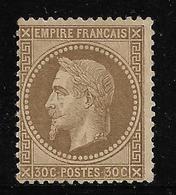 France N° 30, Neuf * Brun Clair , Cote YT  1200€ - 1863-1870 Napoléon III Con Laureles
