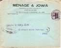 BELGIUM USED COVER OCCUPATION 1918 CANCELED BAR LÜTTICH MENAGE & JOWA - OC1/25 General Government