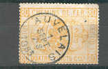 Timbre Chemins De Fer 80 C No 5 Cachet Postal AUVELAIS 1883   --  7/295 - Andere & Zonder Classificatie