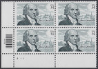 !a! USA Sc# 3545 MNH PLATEBLOCK (LL/B11) - James Madison - Ongebruikt