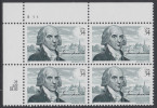 !a! USA Sc# 3545 MNH PLATEBLOCK (UL/B11/a) - James Madison - Nuovi