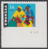 !a! USA Sc# 3548 MNH SINGLE From Lower Right Corner W/ Plate-# (LR/V11111) - Kwanzaa - Unused Stamps