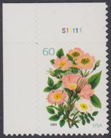 !a! USA Sc# 3837 MNH SINGLE From Upper Left Corner W/ Plate-# (UL/S11111) - Flowers - Nuovi