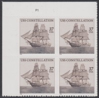 !a! USA Sc# 3869 MNH PLATEBLOCK (UL/P1/a) - USS Constallation - Nuovi