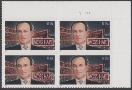 !a! USA Sc# 3882 MNH PLATEBLOCK (UR/V11111) - Moss Hart - Nuevos