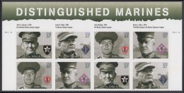 !a! USA Sc# 3961-3964 MNH PLATEBLOCK(8) (UL/P111111) W/ Top-Label - Distinguished Marines - Nuovi