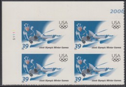 !a! USA Sc# 3995 MNH PLATEBLOCK (UL/S1111/a) - Winter Olympic Games 2006 - Nuevos