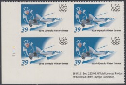 !a! USA Sc# 3995 MNH PLATEBLOCK (LL/S1111/a) - Winter Olympic Games 2006 - Neufs