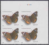 !a! USA Sc# 4001 MNH PLATEBLOCK (UR/V1111/a) - Common Buckeye Butterfly - Nuevos