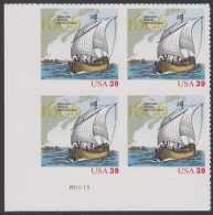 !a! USA Sc# 4073 MNH PLATEBLOCK (LL/P111111/a) - Champlain's Survey 400th Anniversary - Nuevos