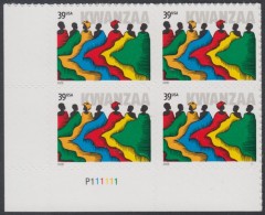 !a! USA Sc# 4119 MNH PLATEBLOCK (LL/P111111) - Kwanzaa - Nuovi