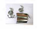 Ensemble Porte-rouleaux Et Porte-gants Ou Serviettes Poissons / Nice Bathroom Set - Maritieme Decoratie