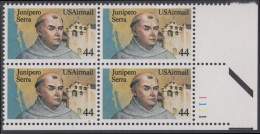 !a! USA Sc# C116 MNH PLATEBLOCK (LR/1111) - Fr. Junipero Serra - 3b. 1961-... Unused