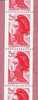 ROULETTE LIBERTE 2,20 F Rouge (n° 87) - 2 Timbres Avec Chiffre Rouge Au Verso - Coil Stamps