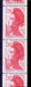 ROULETTE LIBERTE 2,20 F Rouge (n° 87a) - 3 Timbres Avec Chiffre Rouge Au Verso - Coil Stamps