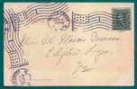 USA - BATTLE CREEK, MICHIGAN 1906 UNDIVIDED POSTCARD Sent With FRANKLIN -Two Imperforate Sides - Several US Flags Cancel - Storia Postale